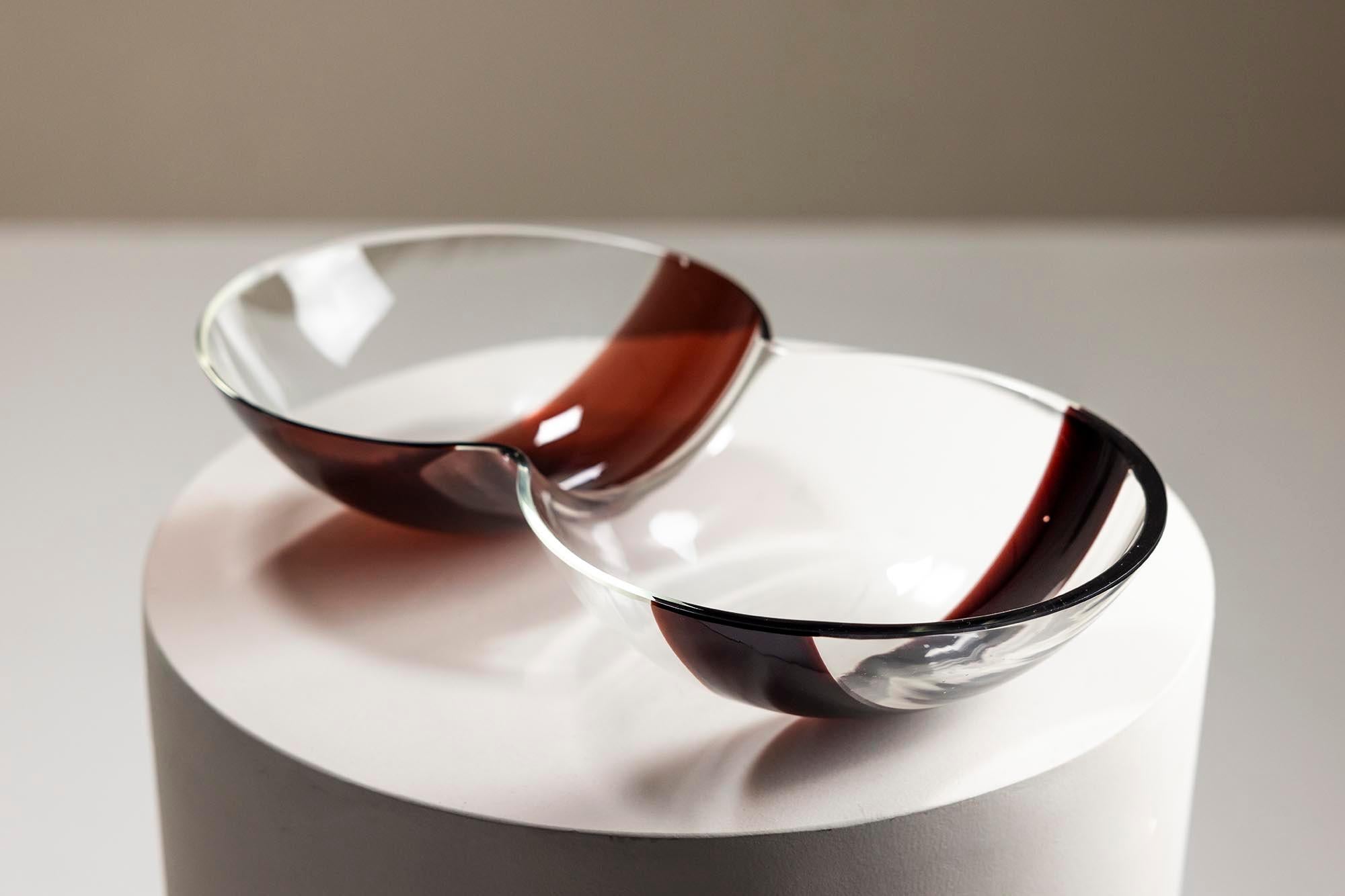 Schale aus transparentem Glas, Mod. S505, Mazzega Catalog n9, Italien 1970er Jahre im Zustand „Gut“ im Angebot in Hellouw, NL