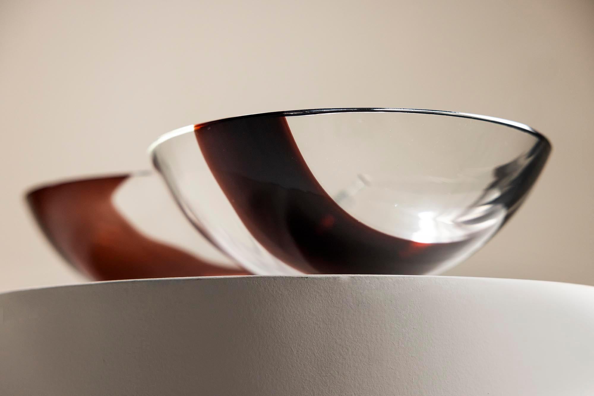 Schale aus transparentem Glas, Mod. S505, Mazzega Catalog n9, Italien 1970er Jahre im Angebot 1