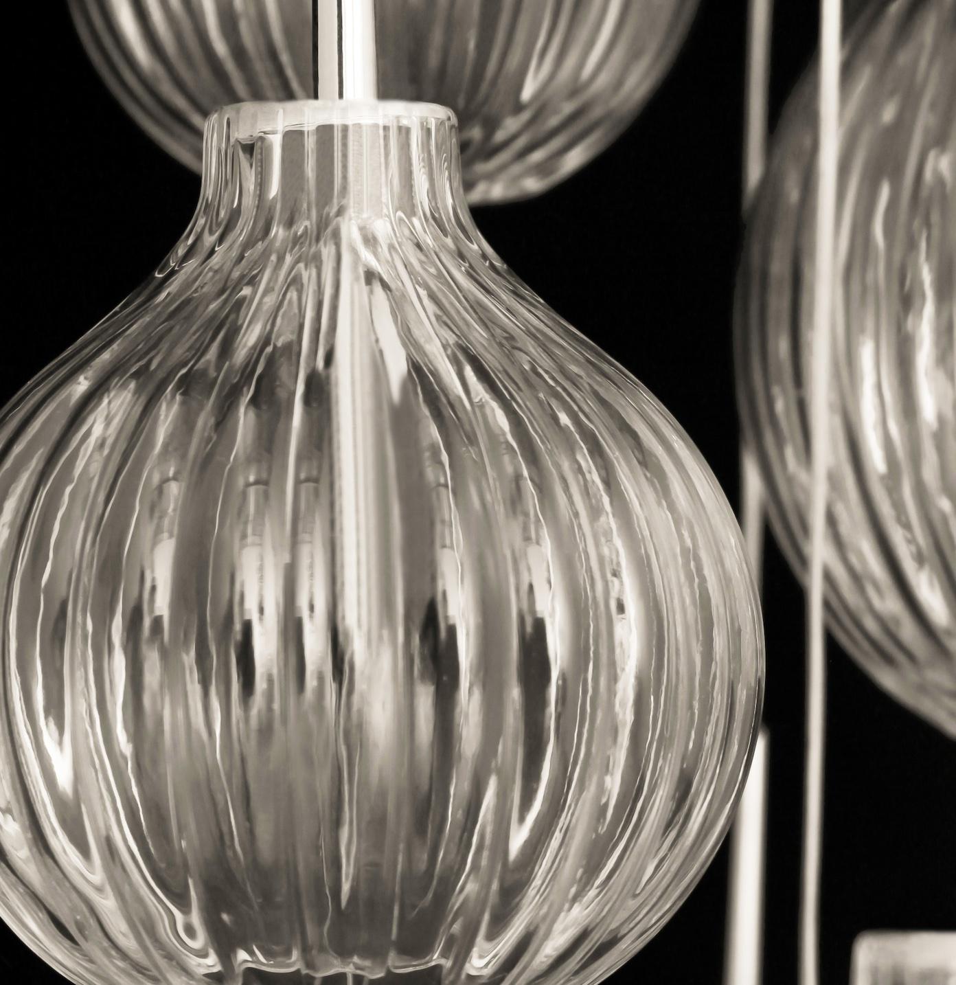 Français Création d'un lustre en verre transparent par Concept Verre en vente