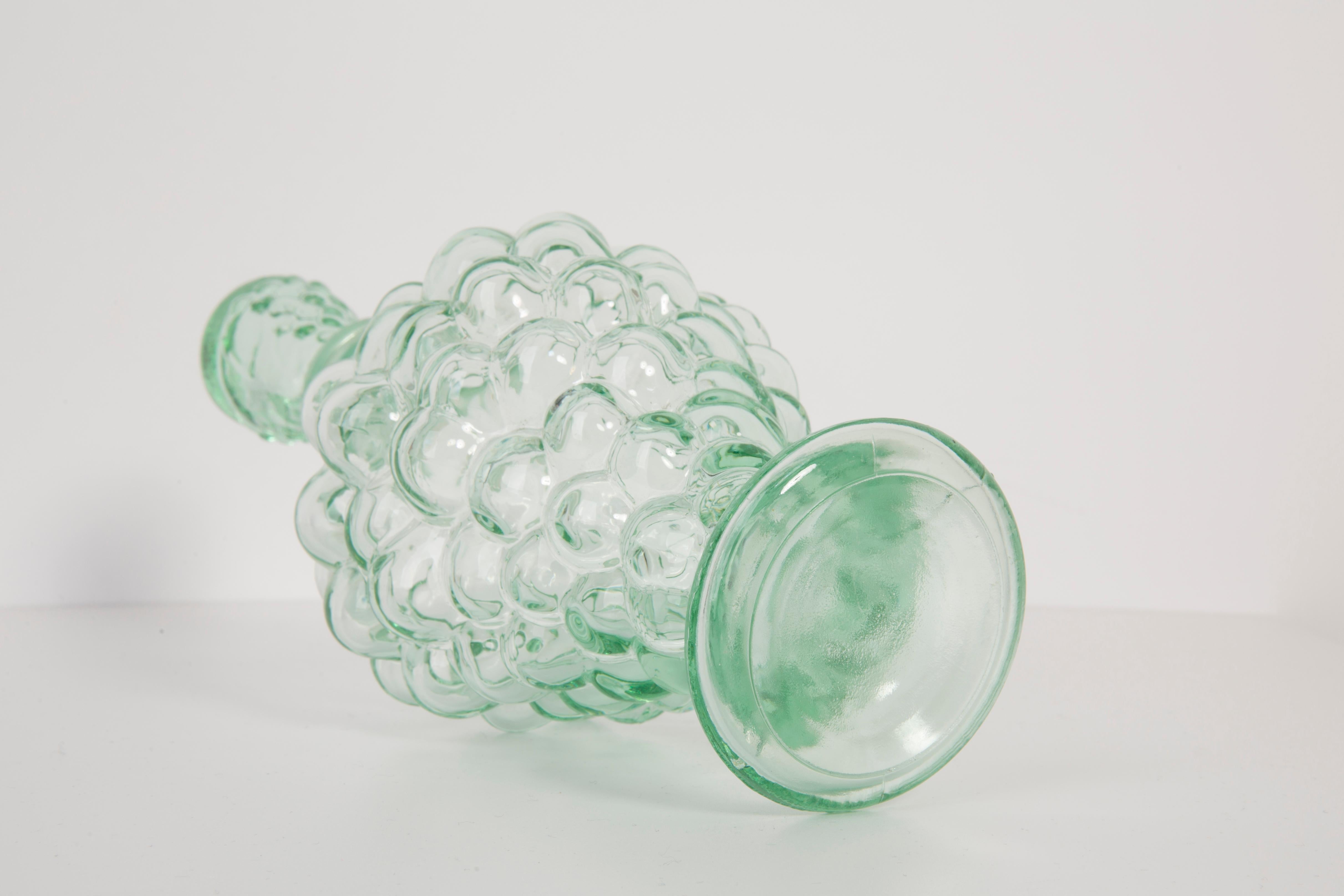 Czech Transparent Glass Genie Decanter with Stopper, 20th Century, Italy, 1960s For Sale