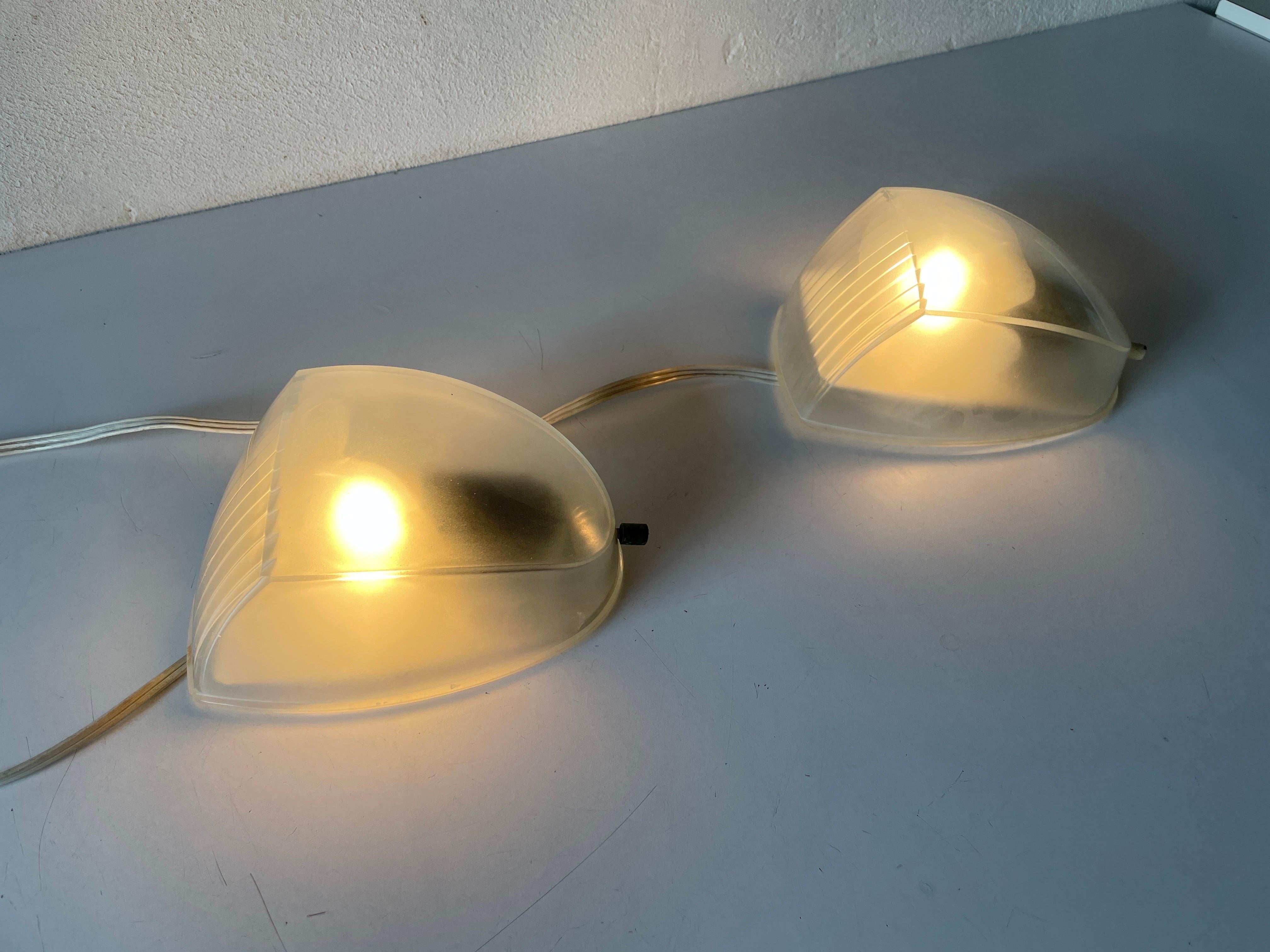 Transparent Glass Pair of Sconces by Artemide, 1970s, Italy For Sale 6
