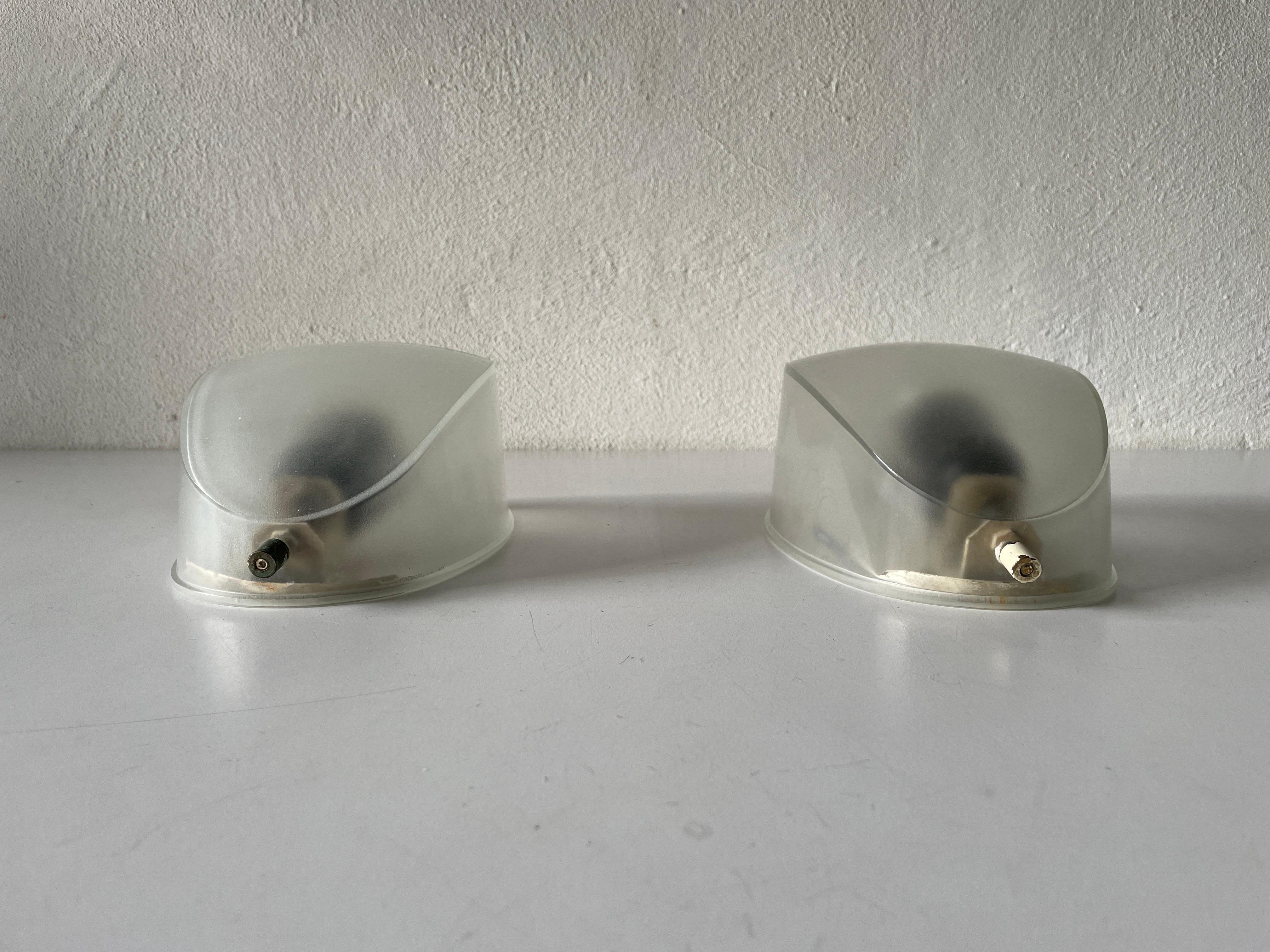 Space Age Transparent Glass Pair of Sconces by Artemide, 1970s, Italy For Sale