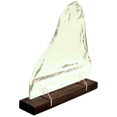 Sculpture en verre transparent:: fabricant italien:: années 1960