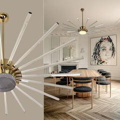 Transparent glass Sputnik chandelier