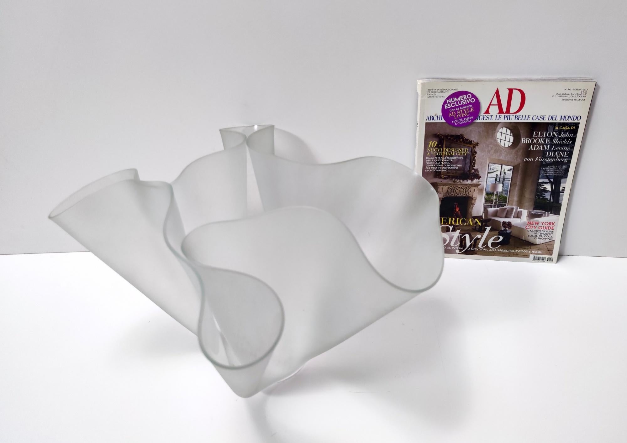 Mid-Century Modern Transparent Glass Vase 