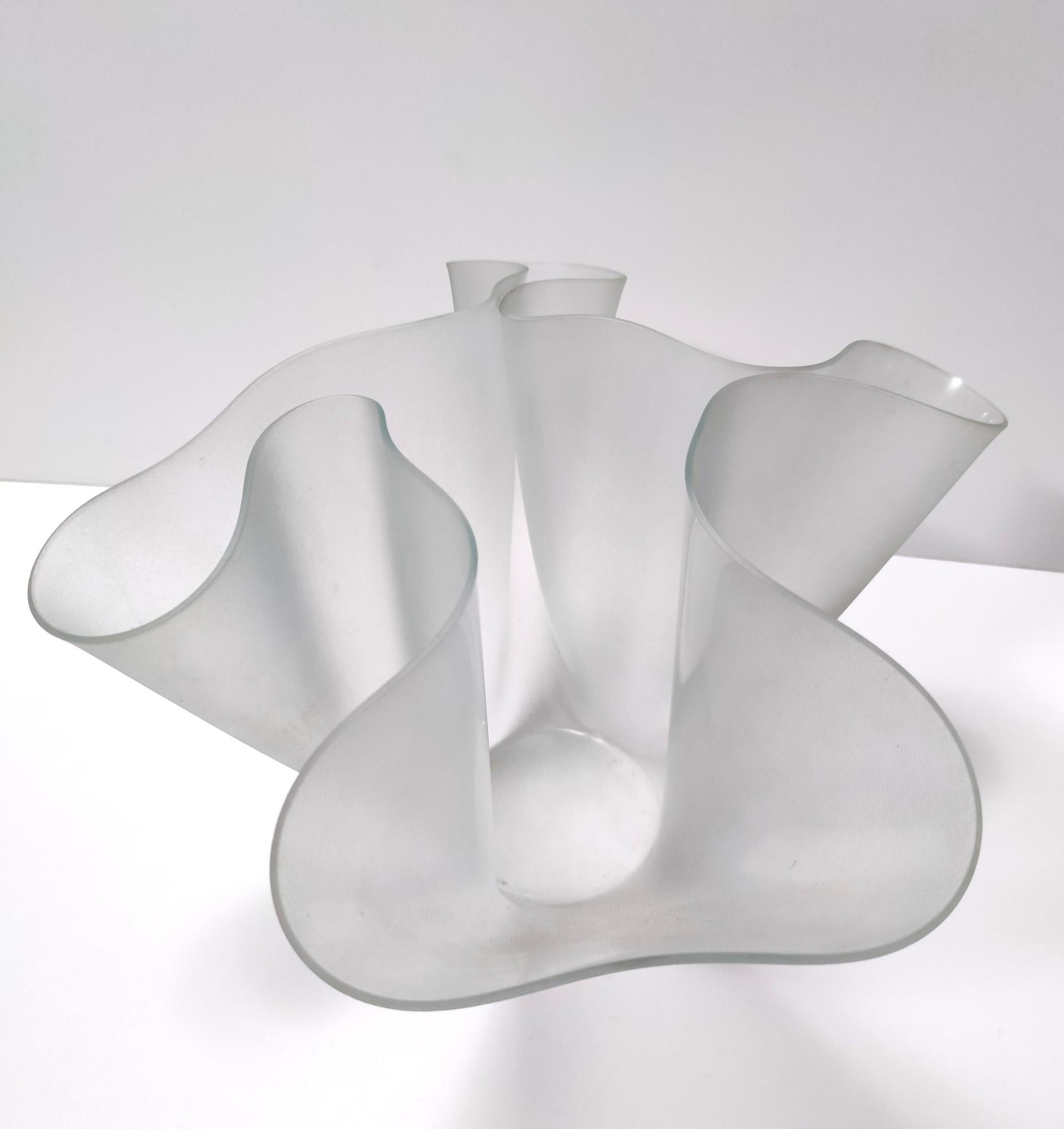 Mid-20th Century Transparent Glass Vase 