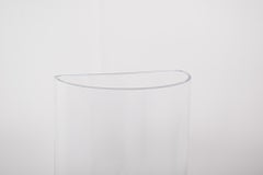 Transparent Glass Vase in a Half-Moon Shape