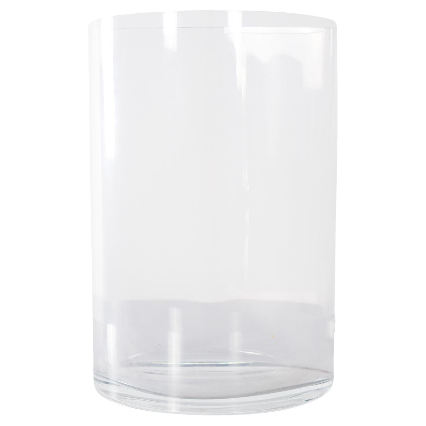 Vaso di vetro trasparente a forma di mezza luna in vendita