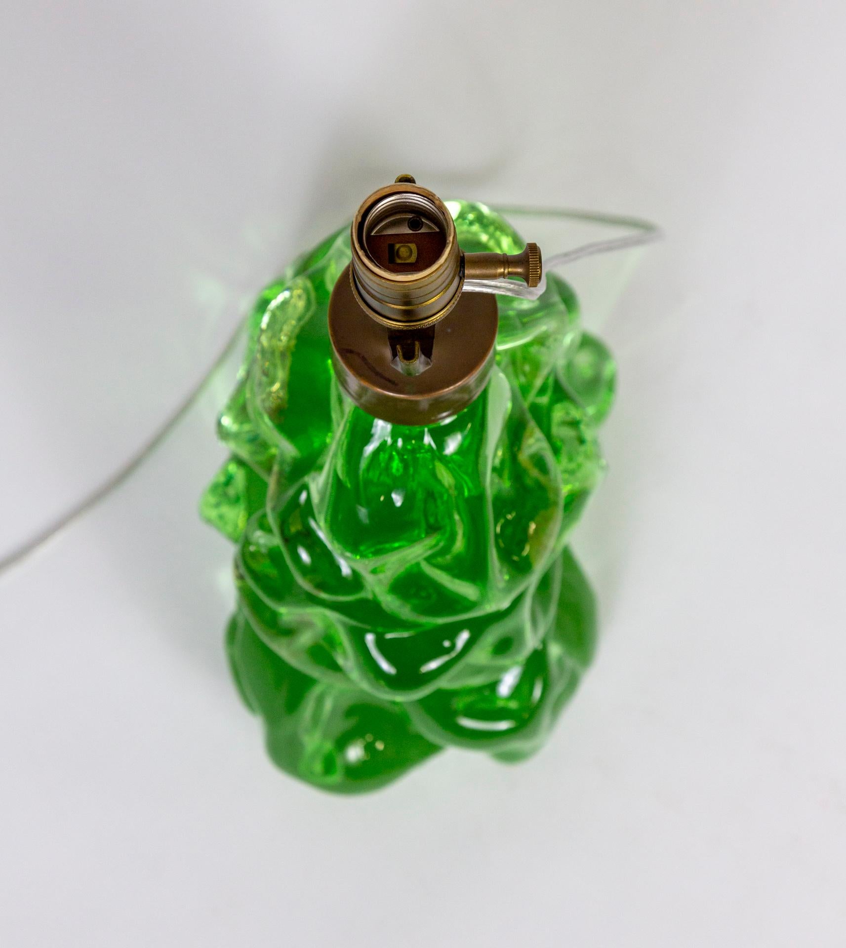 Transparent Green Glass Organic Form Lamp For Sale 6
