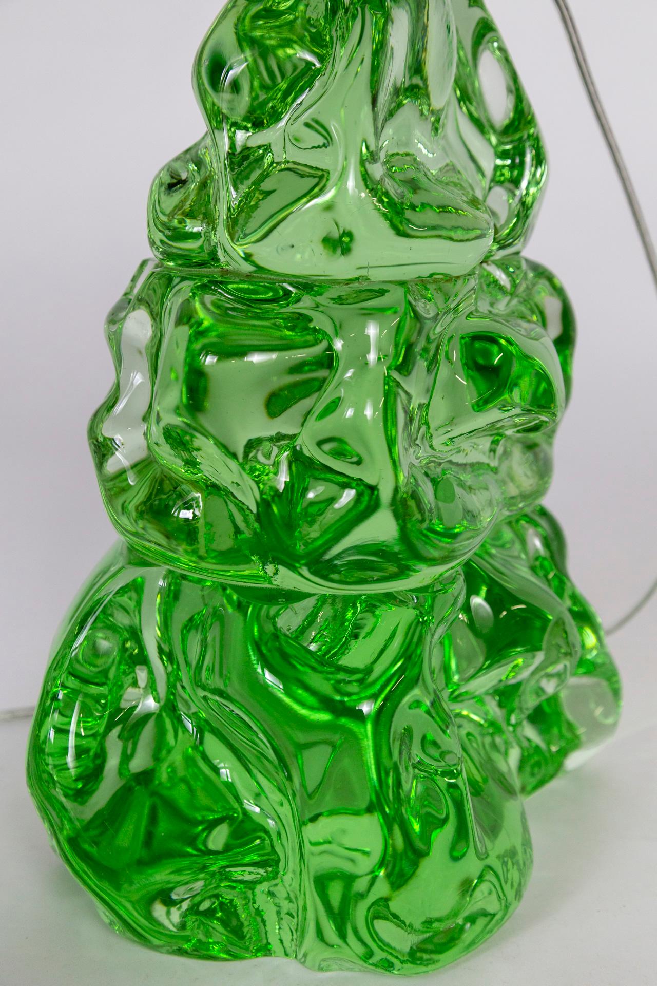 Transparent Green Glass Organic Form Lamp For Sale 7