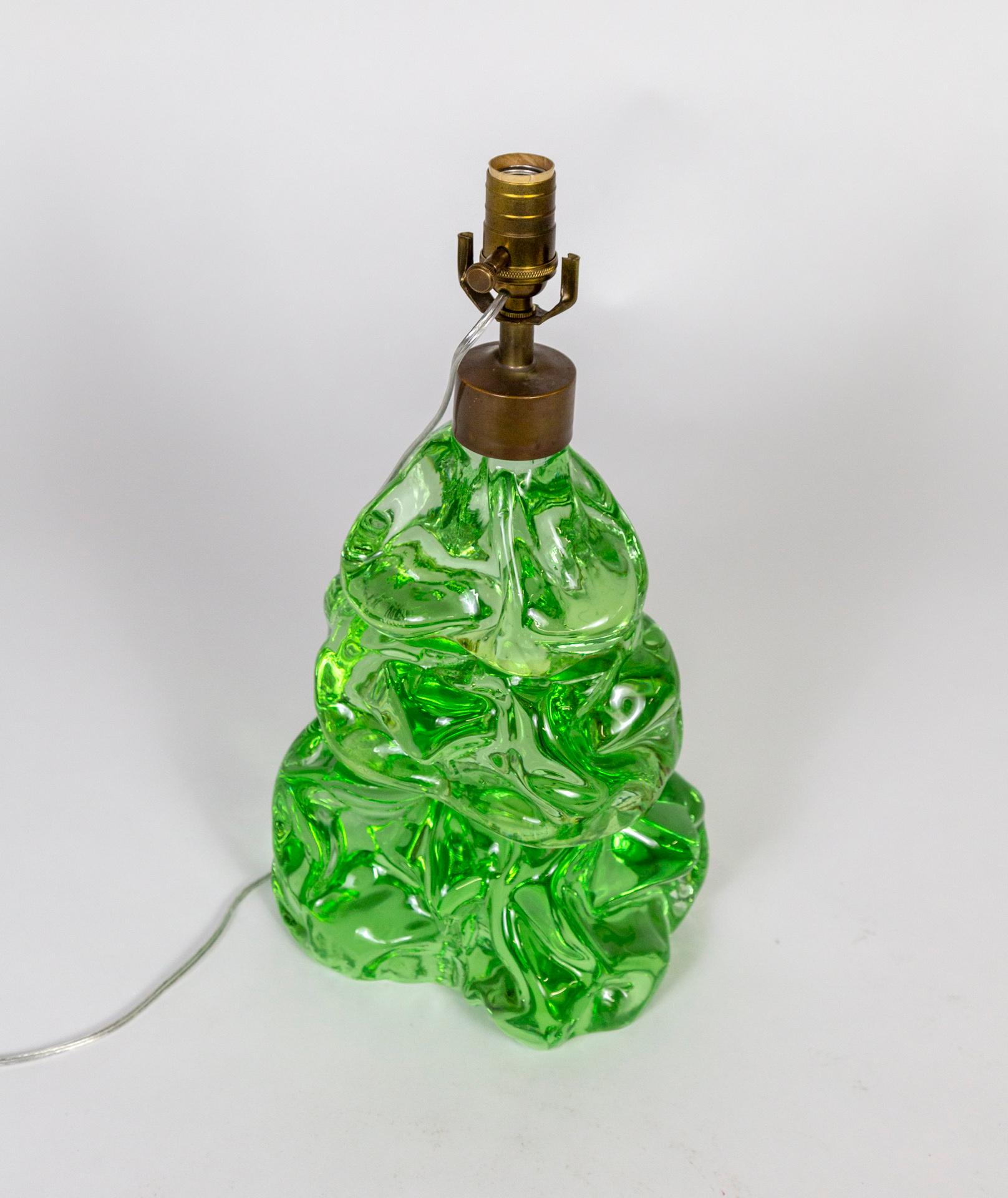 Transparent Green Glass Organic Form Lamp For Sale 2