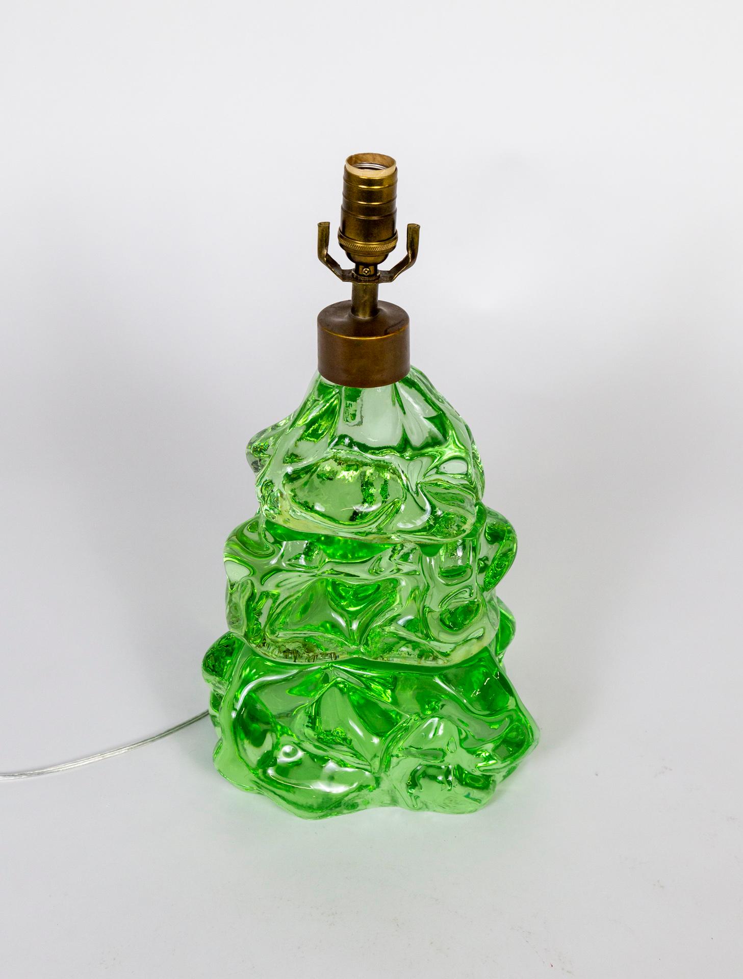 Transparent Green Glass Organic Form Lamp For Sale 4