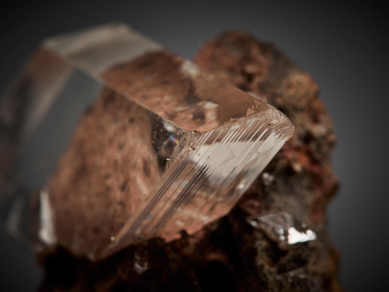 Transparent Gypsum (Selenite) Crystal on Matrix en vente 6