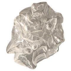 Vintage Transparent Heavy Crystal Trinket Bowl - Ashtray with Shells by Jolanda Prinsen