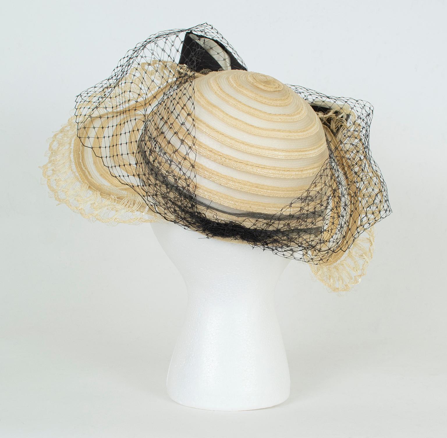 hat with netting over face