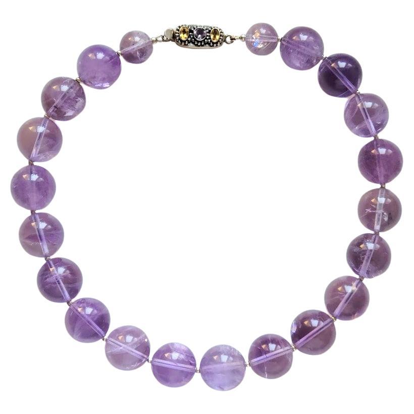 Transparente Lavendel-Amethyst-Halskette im Angebot