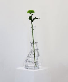Transparent Long Neck Babà Sculptural Vase by Alice Crepaldi