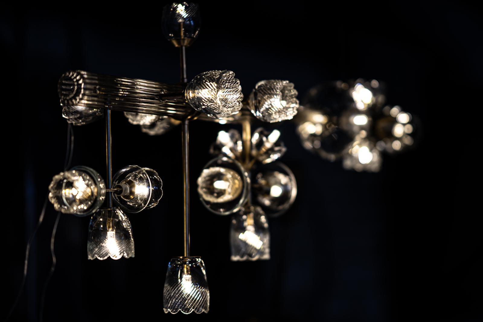 Welded transparent lungo lamp by Sema Topaloglu For Sale