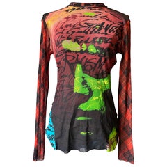 Transparent mesh top is an iconic vintage piece by Jean Paul Gaultier.