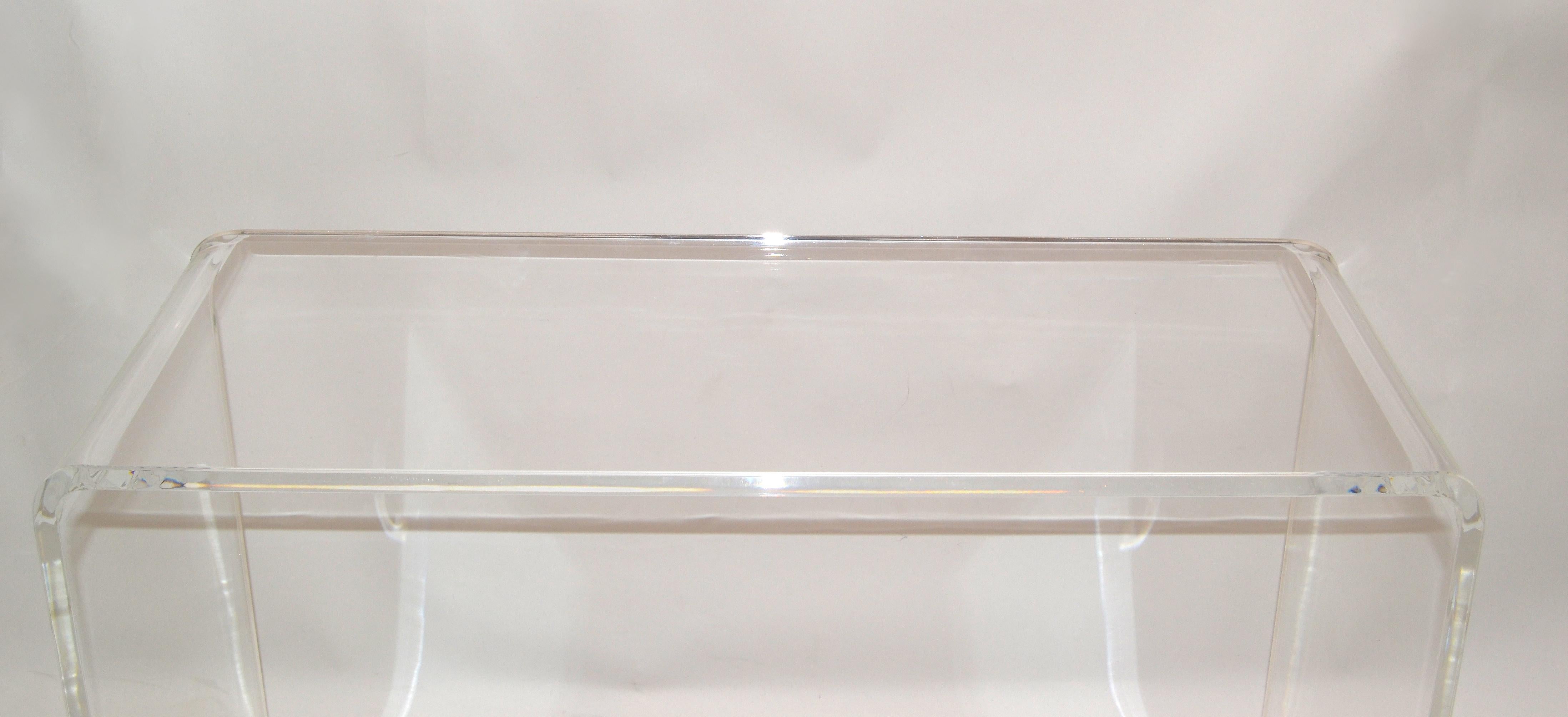 Transparent Mid-Century Modern Waterfall Lucite Console Table Hallway Table 1970 4
