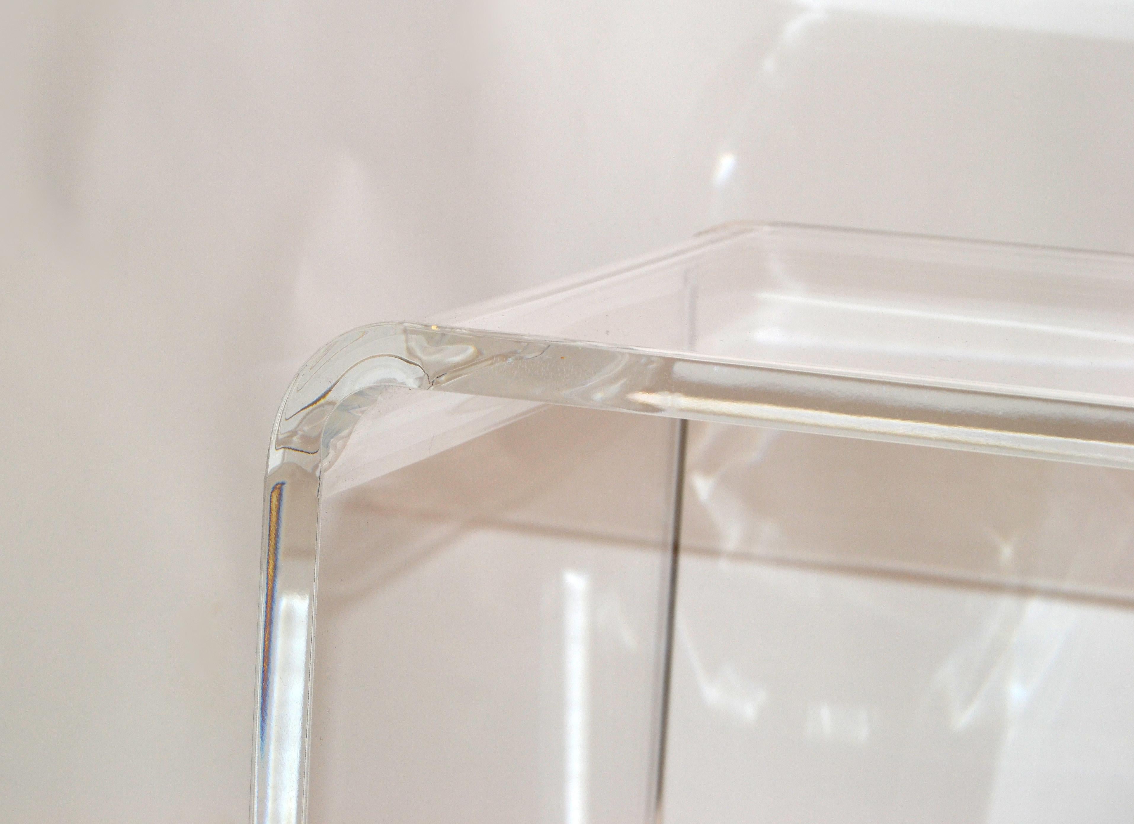 Transparent Mid-Century Modern Waterfall Lucite Console Table Hallway Table 1970 6