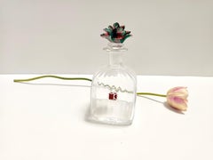 Transparent Murano Glass Decanter Bottle by Carlo Moretti, Italy