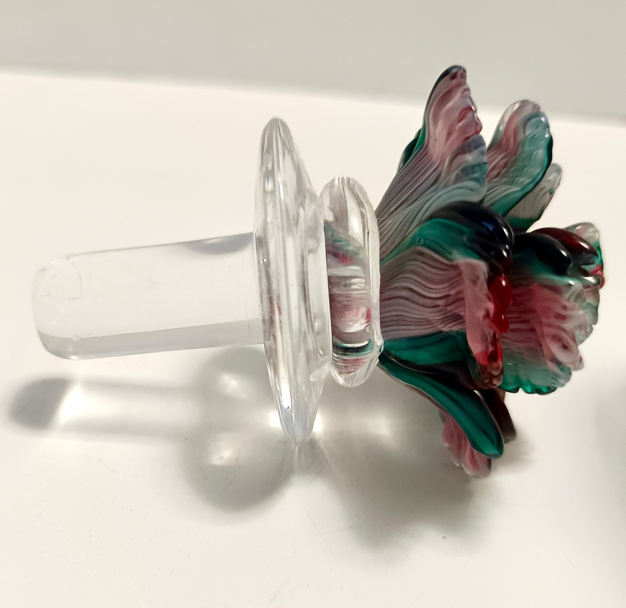 Transparent Murano Glass Decanter Bottle by Carlo Moretti, Italy For Sale 2