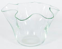 Transparent Murano Glass Fazzoletto Centerpiece by Giovanni Dalla Fina, circa 19