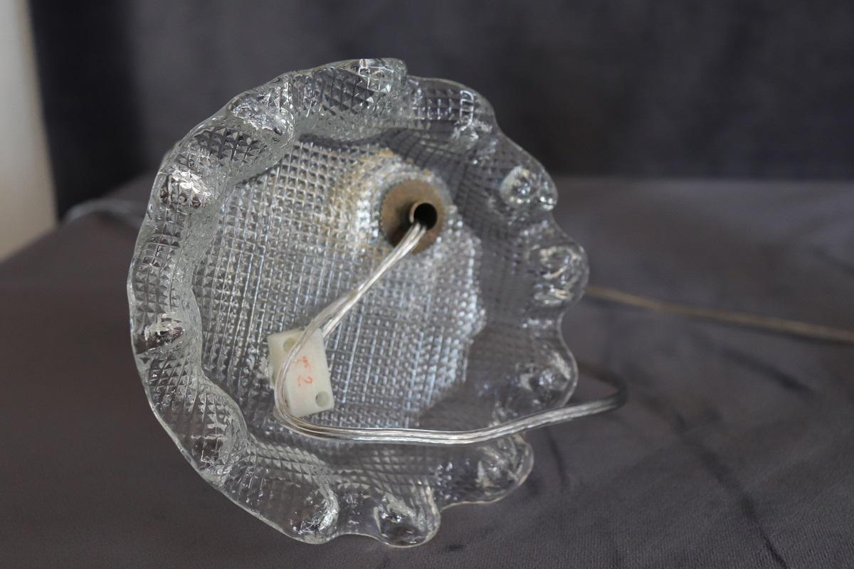 Transparent Murano Glass Pair of Table Lamps, Barovier & Toso 1950s 5