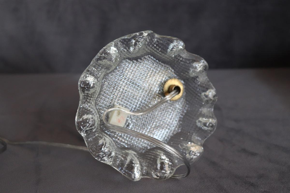 Transparent Murano Glass Pair of Table Lamps, Barovier & Toso 1950s 6