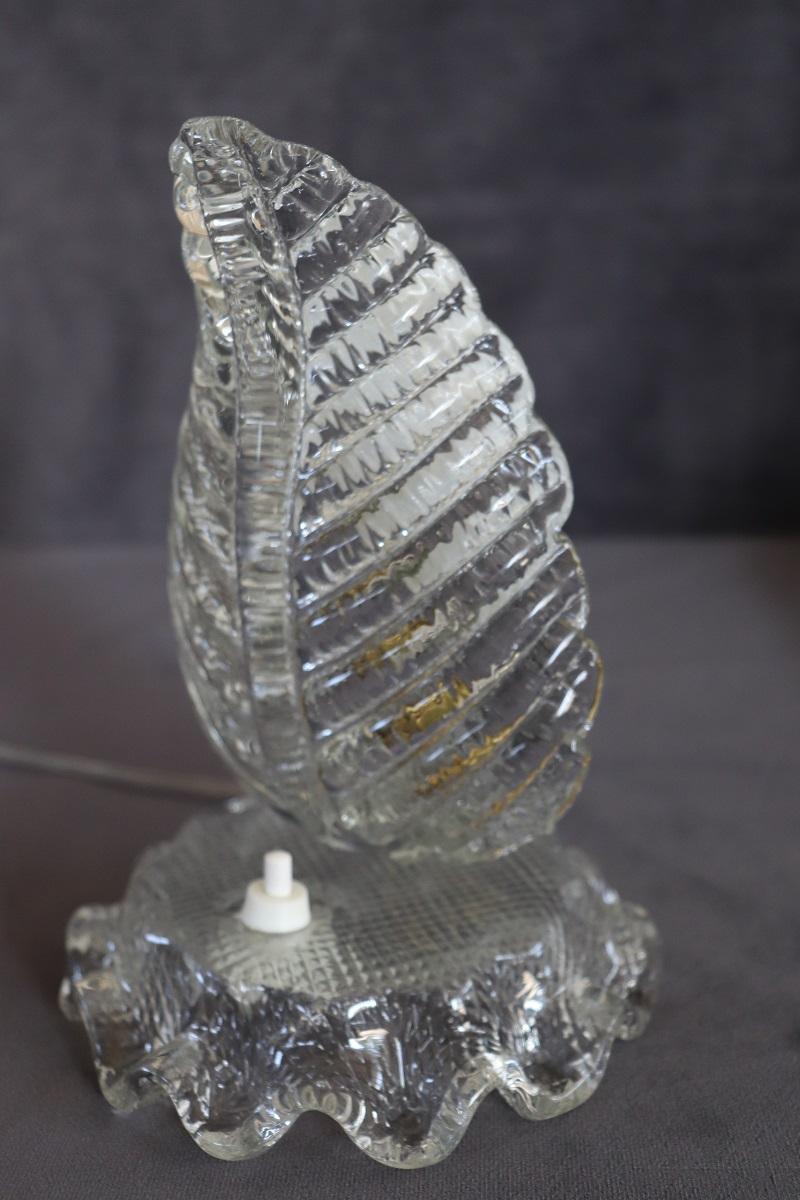 Transparent Murano Glass Pair of Table Lamps, Barovier & Toso 1950s 4
