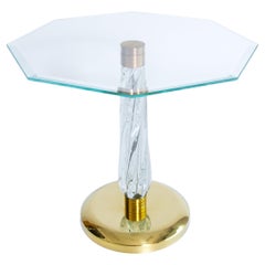 Table transparente en verre de Murano par Giovanni Dalla Fina 1960