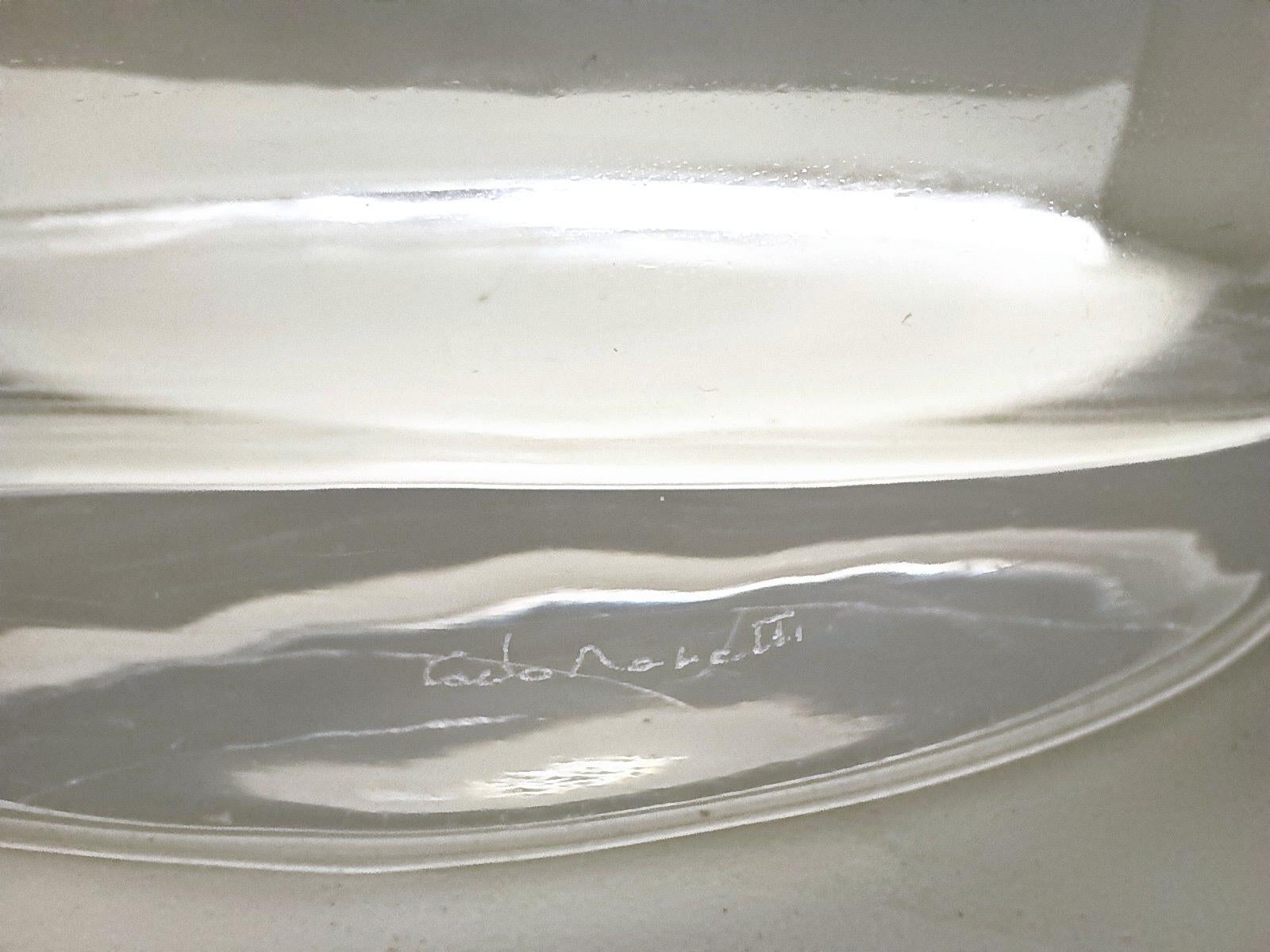 Vaso trasparente in vetro di Murano di Carlo Moretti, firmato ed etichettato, Italia anni '90 in vendita 4