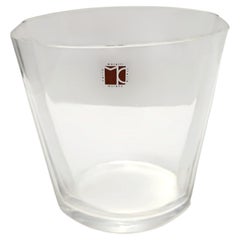 Transparent Murano Glass Vase by Carlo Moretti, Signed and Labeled, Italy 1990s