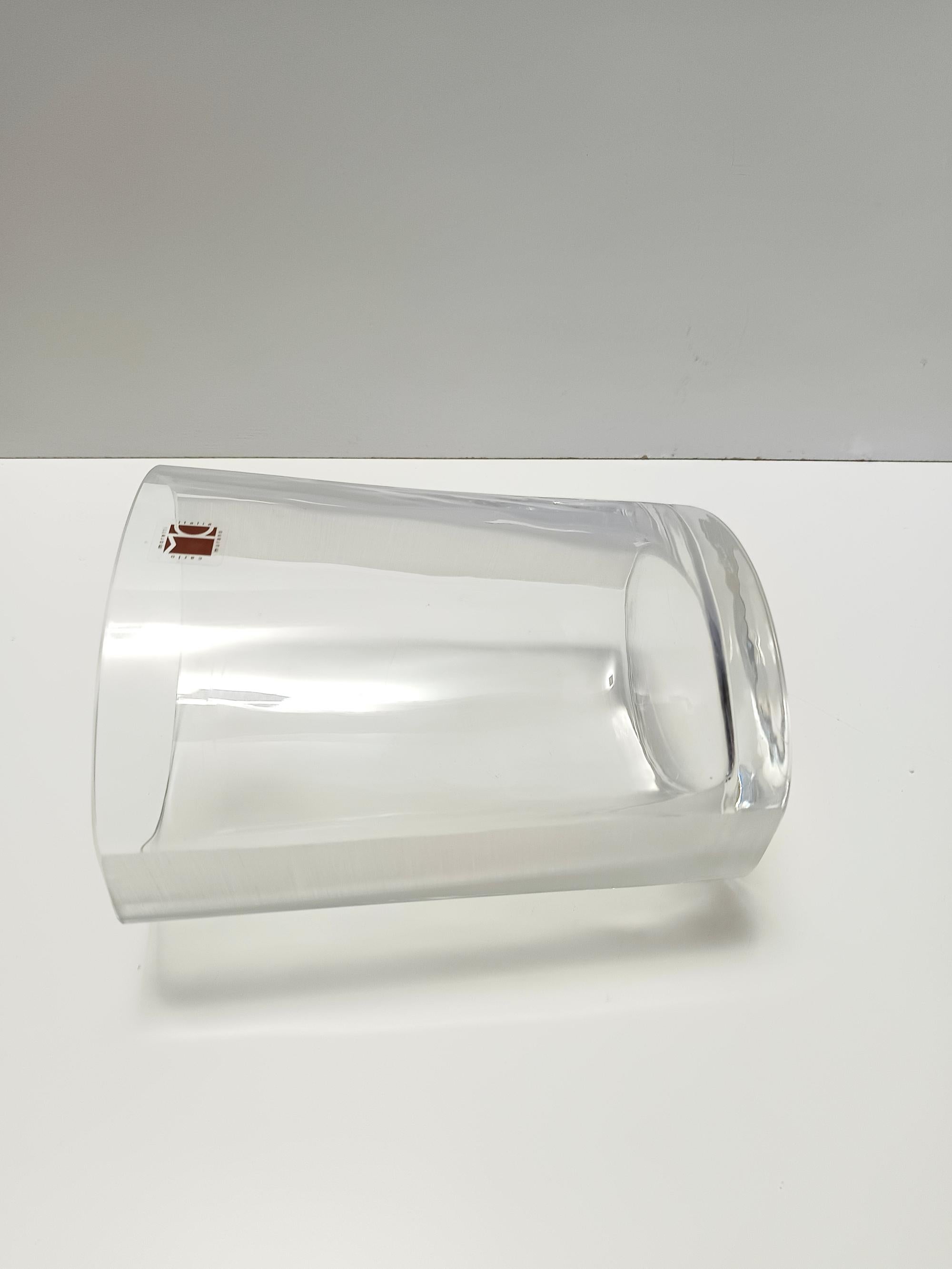 Vaso trasparente in vetro di Murano di Carlo Moretti, firmato ed etichettato, Italia anni '90 in vendita 1