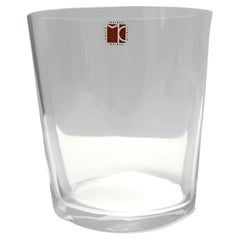 Transparent Murano Glass Vase by Carlo Moretti, Signed and Labeled, Italy 1990s