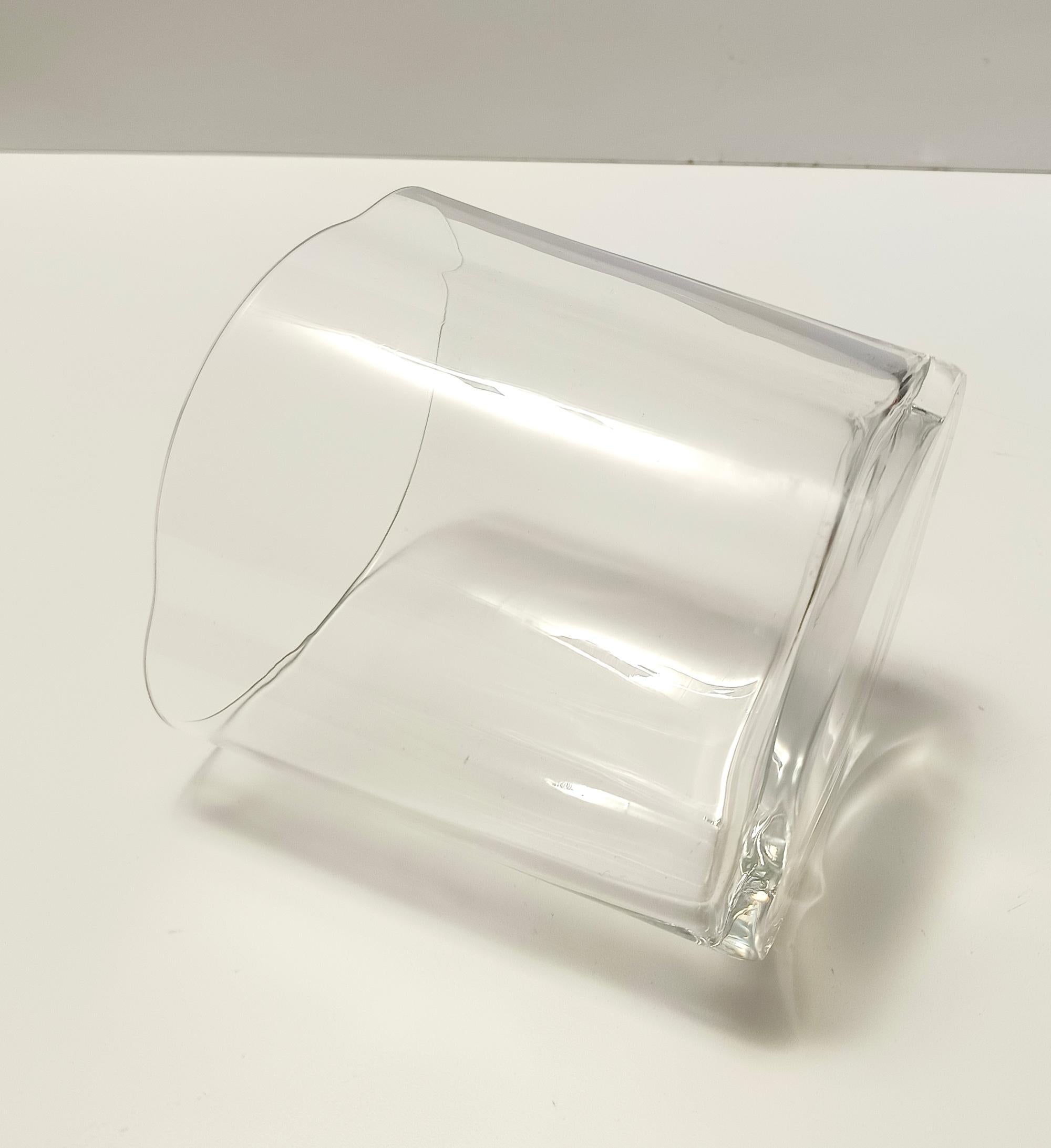 Vaso trasparente in vetro di Murano di Carlo Moretti, firmato, Italia anni '90 in vendita 1