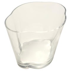 Transparent Murano Glass Vase by Carlo Moretti, Signed, Italy 1990s