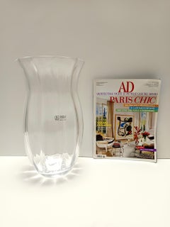 Transparent Murano Glass Vase by Moretti and Nason, Labeled, Italy 1990s