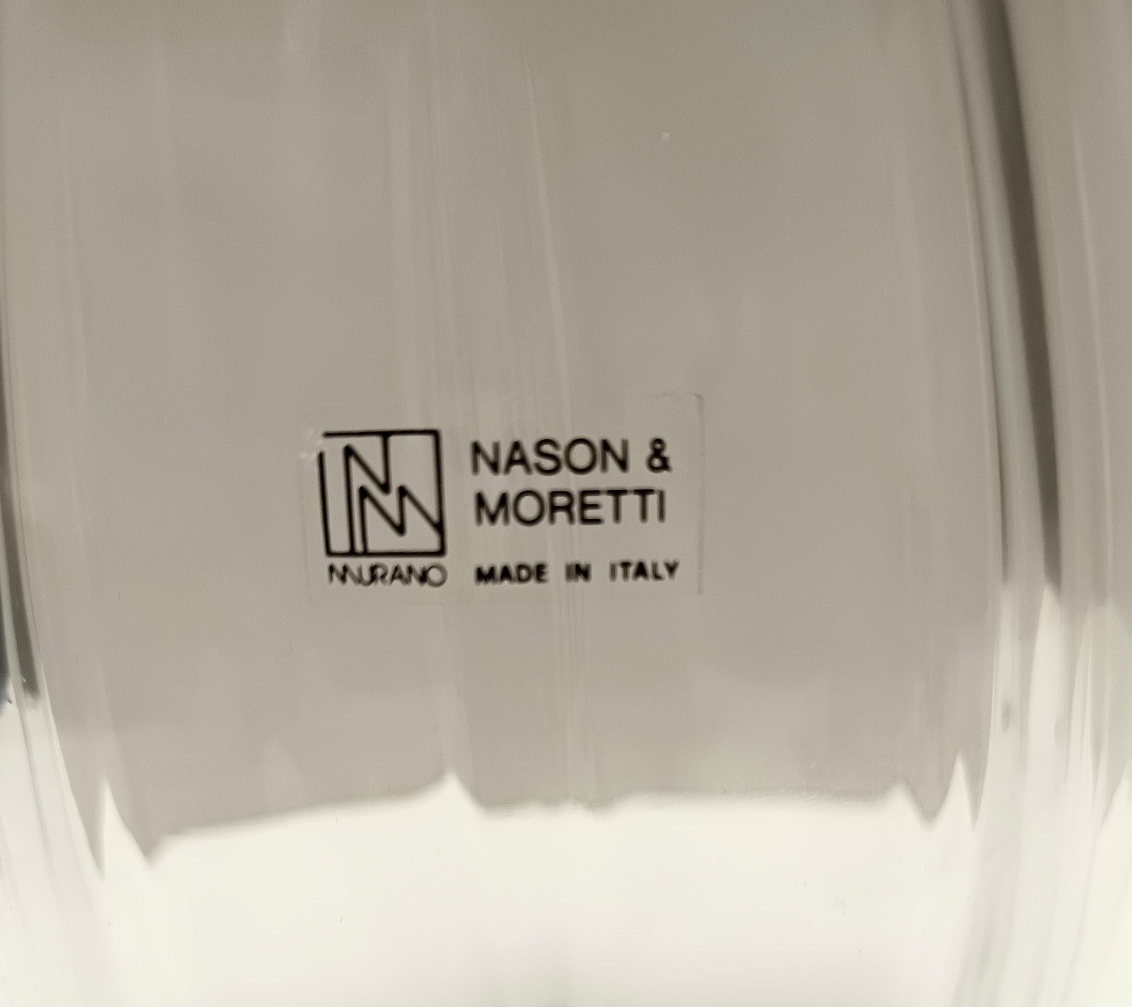 Transparent Murano Glass Vase by Moretti and Nason, Labeled, Italy 1990s For Sale 1