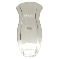 Vase en verre de Murano transparent de Moretti et Nason, étiqueté, Italie, années 1990