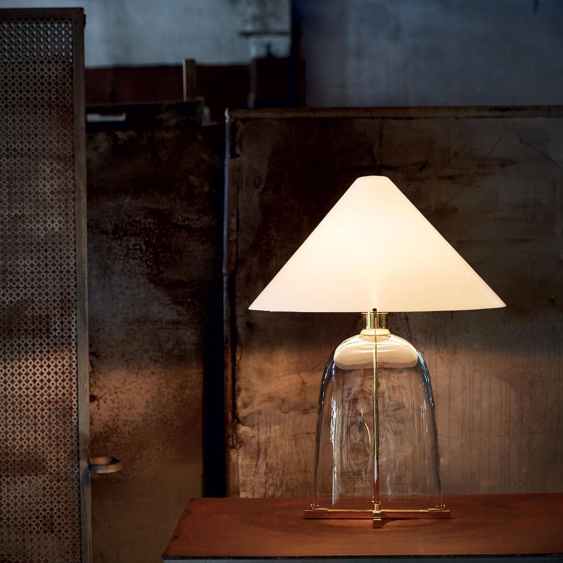 Moderne Lampe de table ovale transparente par Carlo Moretti en vente
