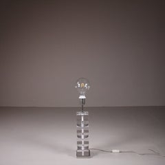 Lámpara de plexiglás transparente, fabricación italiana, años 70