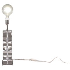 Lampada in plexiglass trasparente, manifattura italiana, anni '70