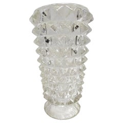 Transparent Rostrated Murano Glass Vase attr. to Ercole Barovier, Italy