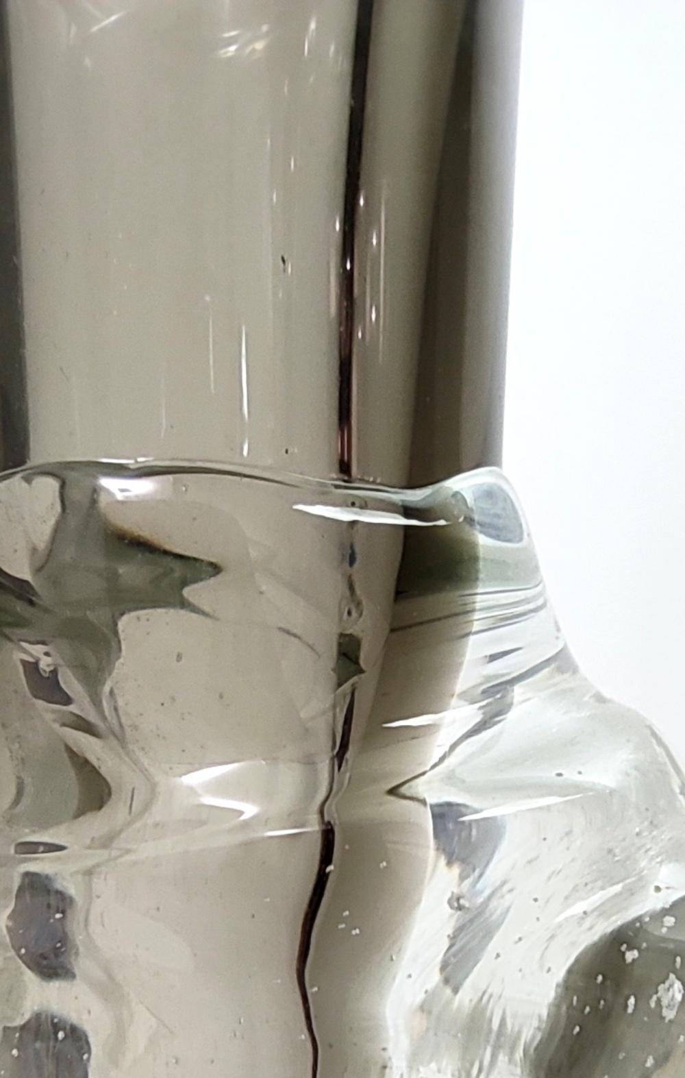 Transparent Sommerso Murano Glass Vase by Hora P with Rhomboid Base, 1980s For Sale 2