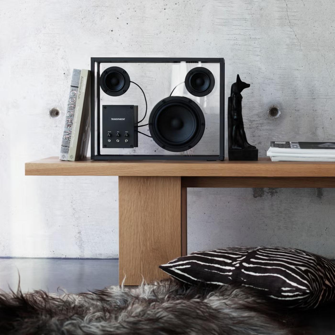 Modern Transparent Speaker in Black by Transparent For Sale