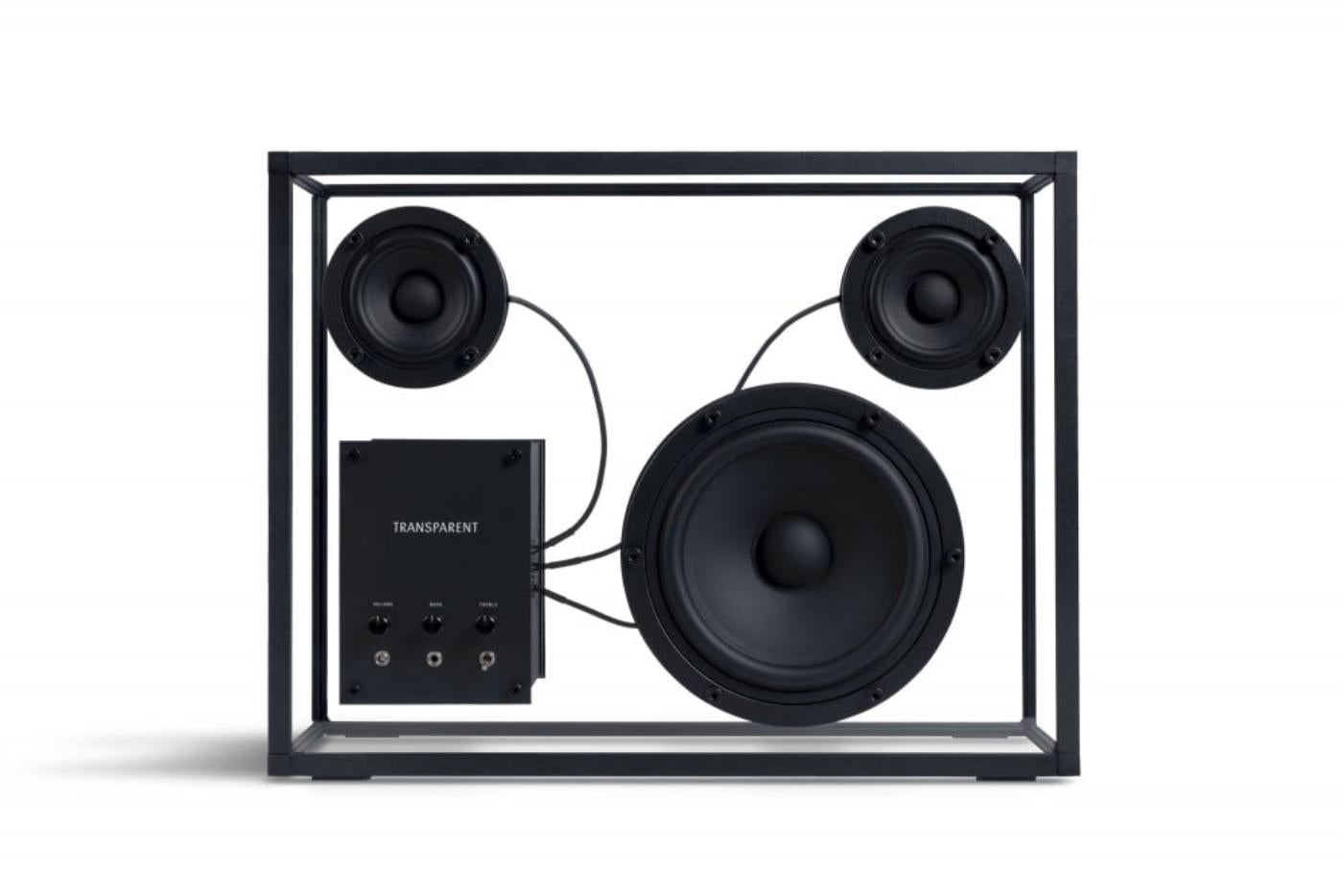Aluminum Transparent Speaker in Black by Transparent For Sale