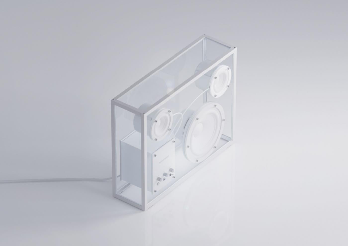 Transparent Speaker in White by Transparent In New Condition For Sale In Brooklyn, NY