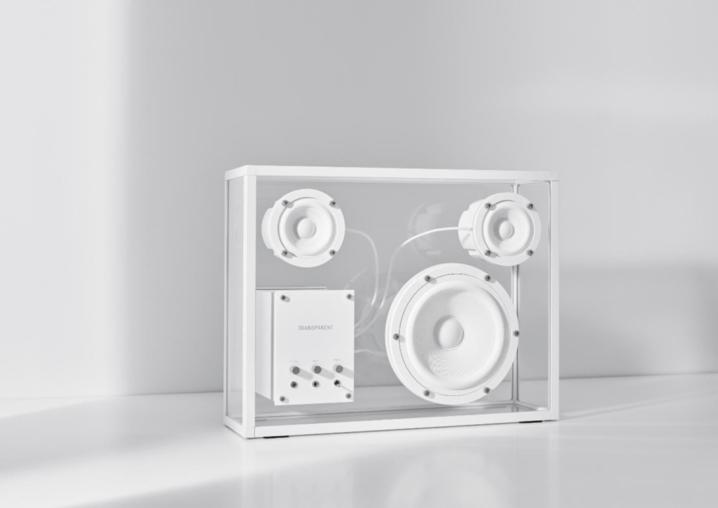 Contemporary Transparent Speaker in White by Transparent For Sale